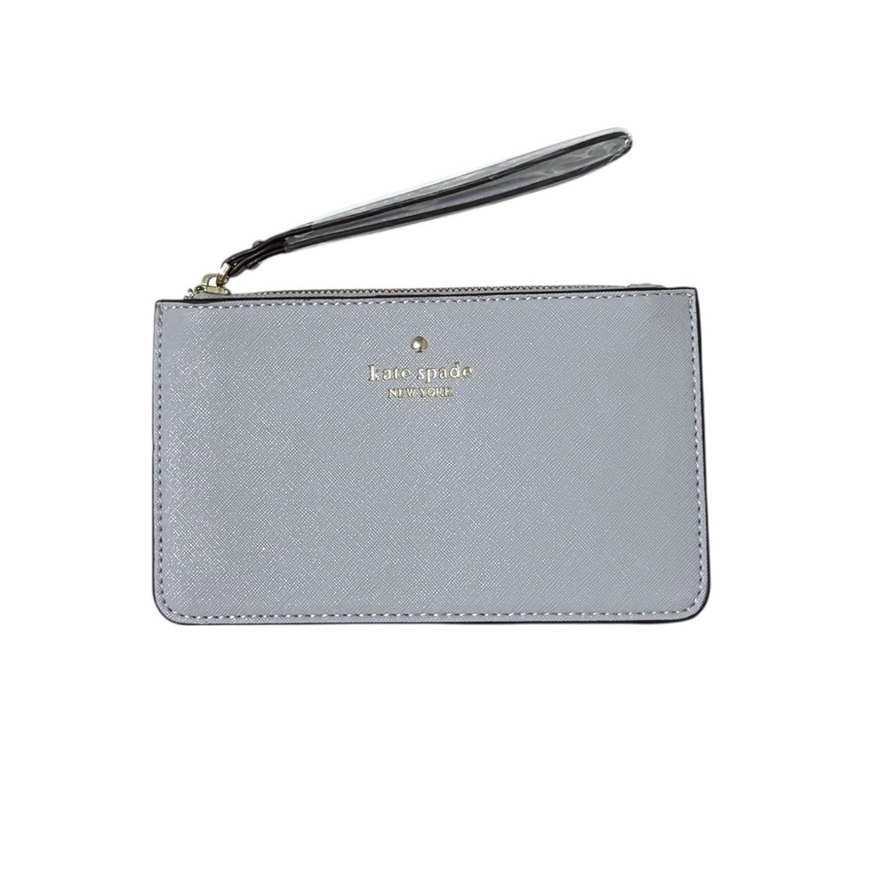 Kate‎ Spade New York Light Blue Leather Madison Clutch Wristlet Designer Preppy